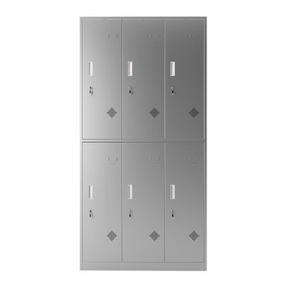 कमरे बदलने के लिए 6 दरवाजे Lockable कपड़े भंडारण स्टेनलेस स्टील कैबिनेट