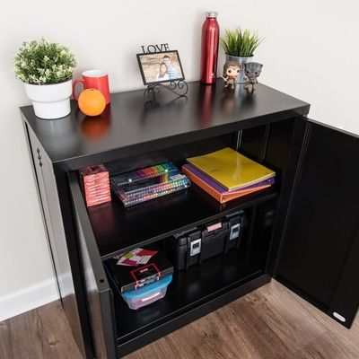 2 दरवाजे Foldable धातु भंडारण शेल्फ केबल के साथ Recessed संभालती है